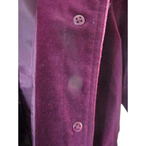 Talbots Purplish Burgundy Velvet Jacket NWOT 16P Fully Lined - Picture 5 of 12